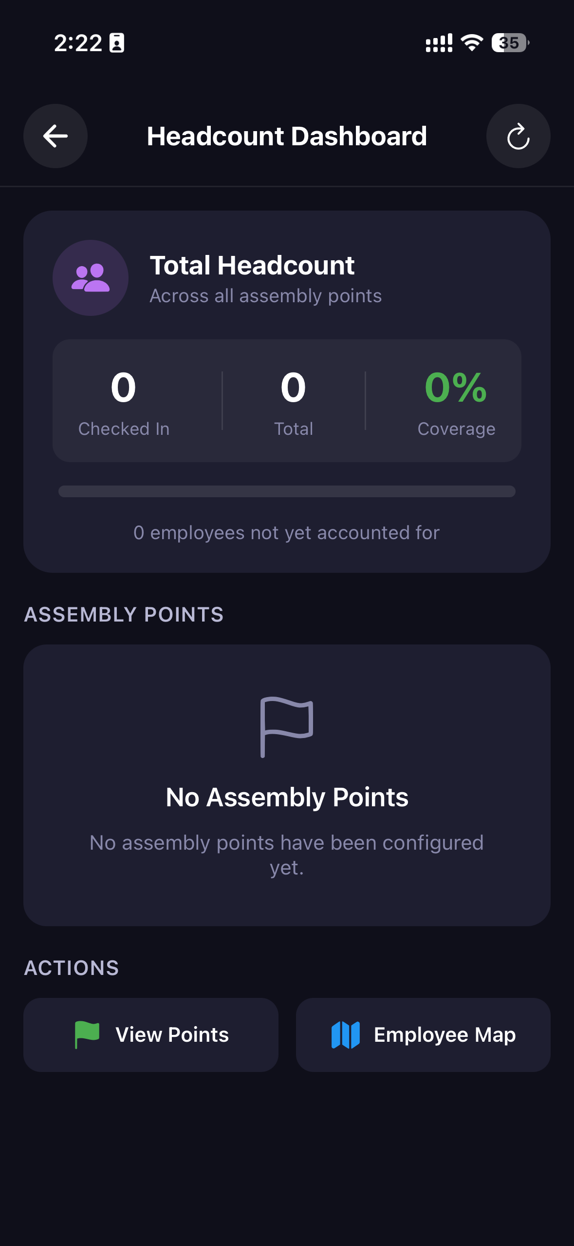 RiskMize app — headcount dashboard